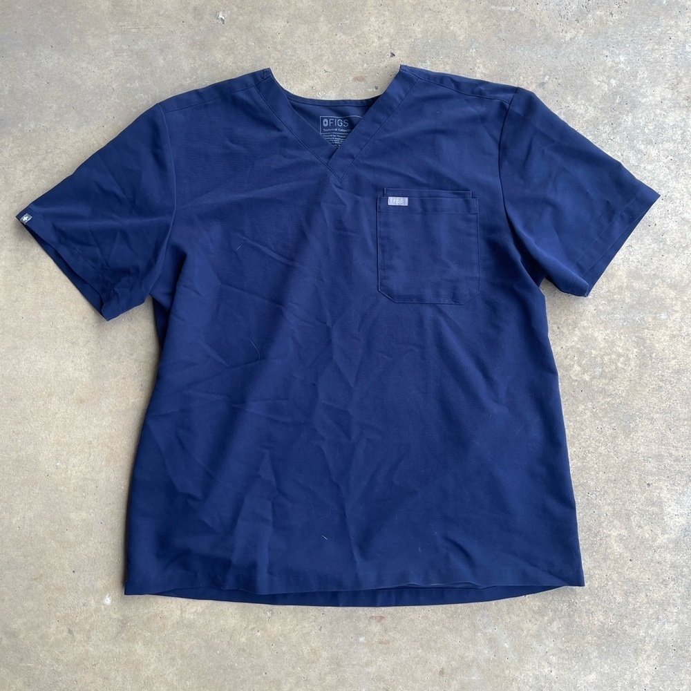 FIGS Women’s Catarina Three-Pocket Scrub Top Navy Blue Size 2XL